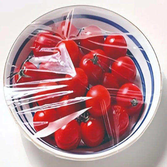 Set of 100 Disposable Plastic Stretchable Bowl Covers