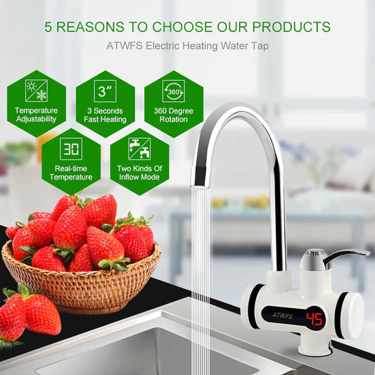 Electric Instant Water Geyser Tap With Shower